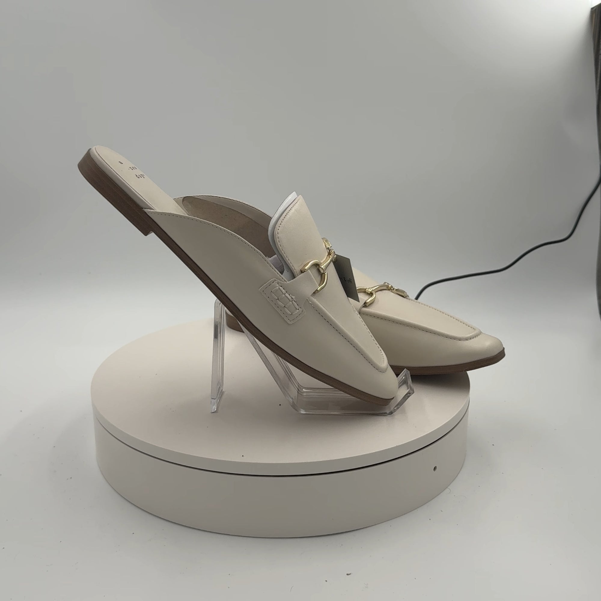 Women's Sandy Mule Flats With Memory Foam Insole - A New Day Off-White 11: Slip-On Pointed Toe