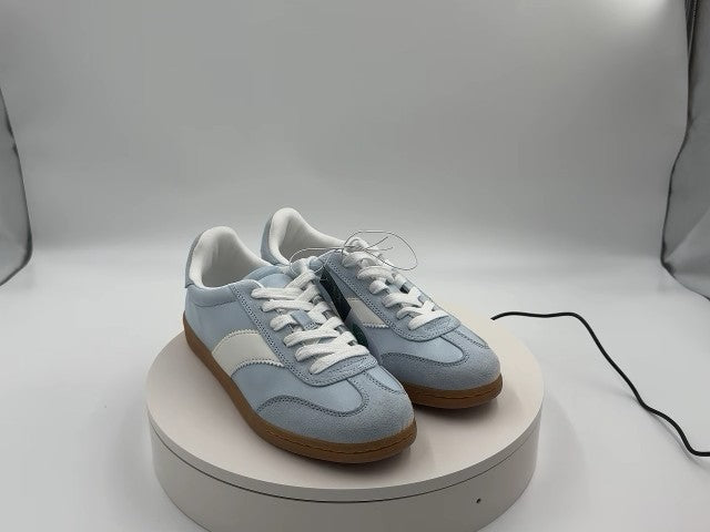 Women's Spencer Fashion Sneakers with Memory Foam Insole - Universal Thread 8.5 Light Blue: Lace Up, Low Top, Textured Outsole