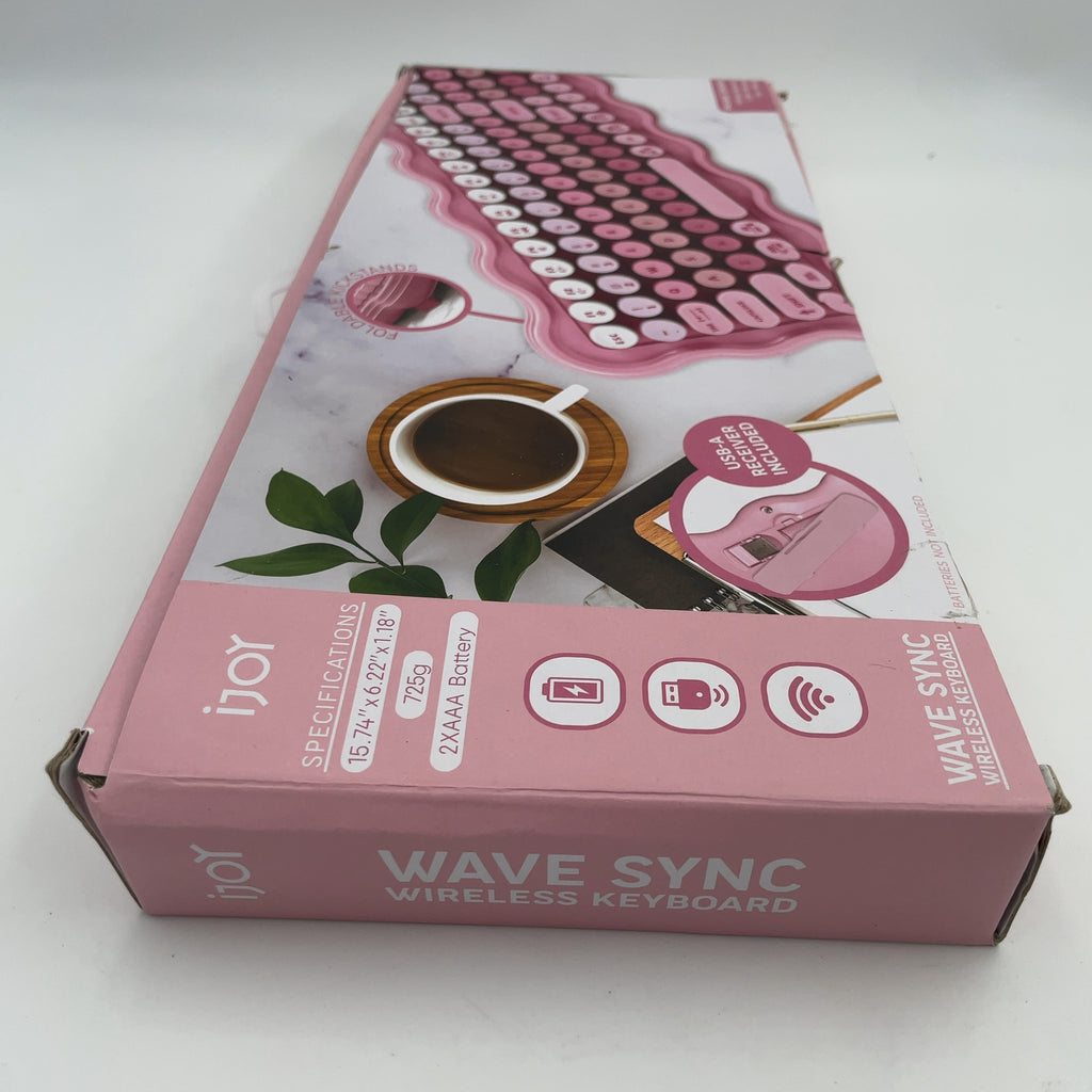 Ijoy Wireless Wavy Keyboard - Pink: Slim Design, Abs Material, Computer Accessories