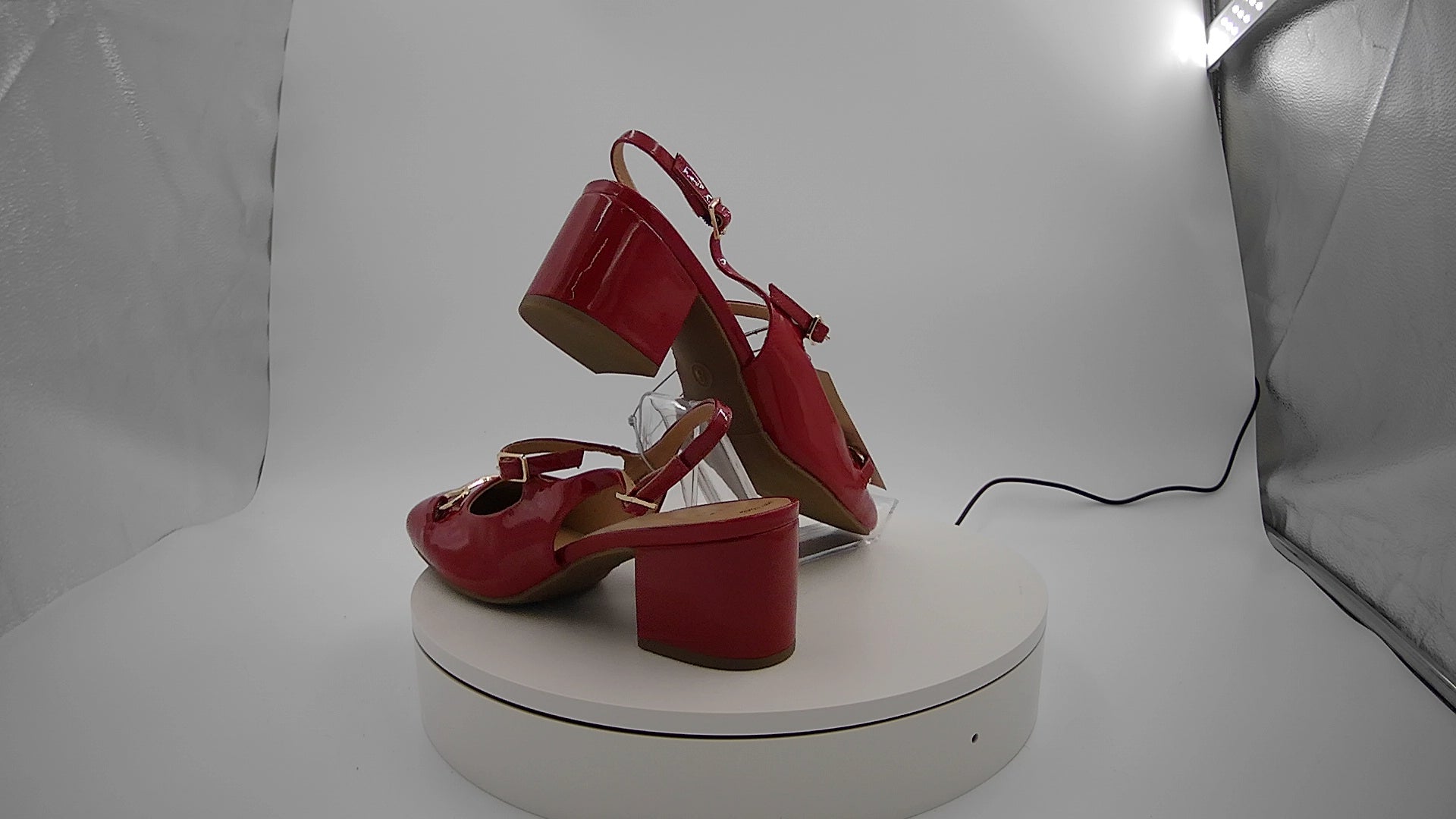 Women's Lucky Square Toe Mary Jane Heel with Memory Foam Insole - A New Day Red 8: Faux Leather, Block Heel, Buckle Closure