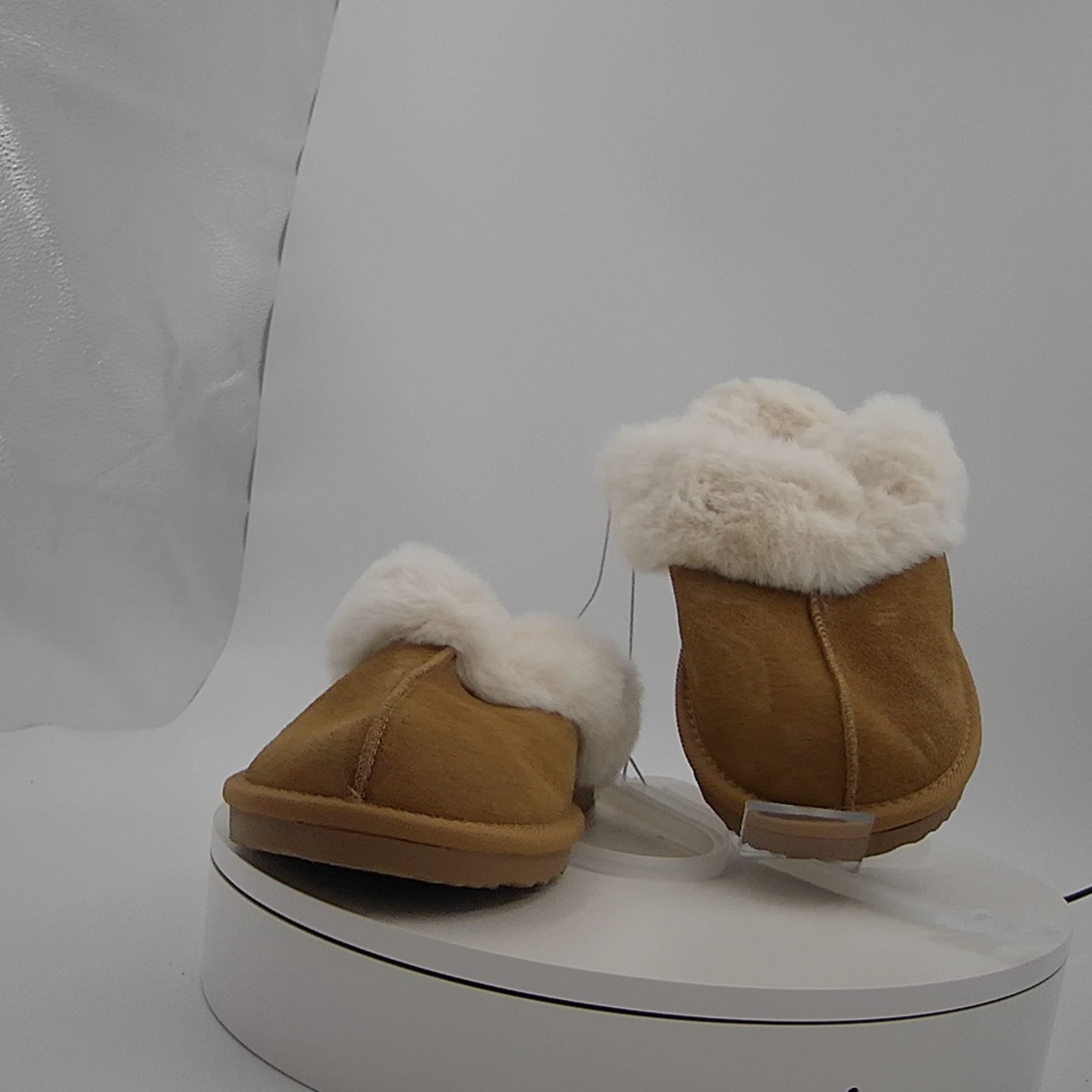 Women's Sylvia Genuine Suede Scuff Slippers - Auden Brown 8