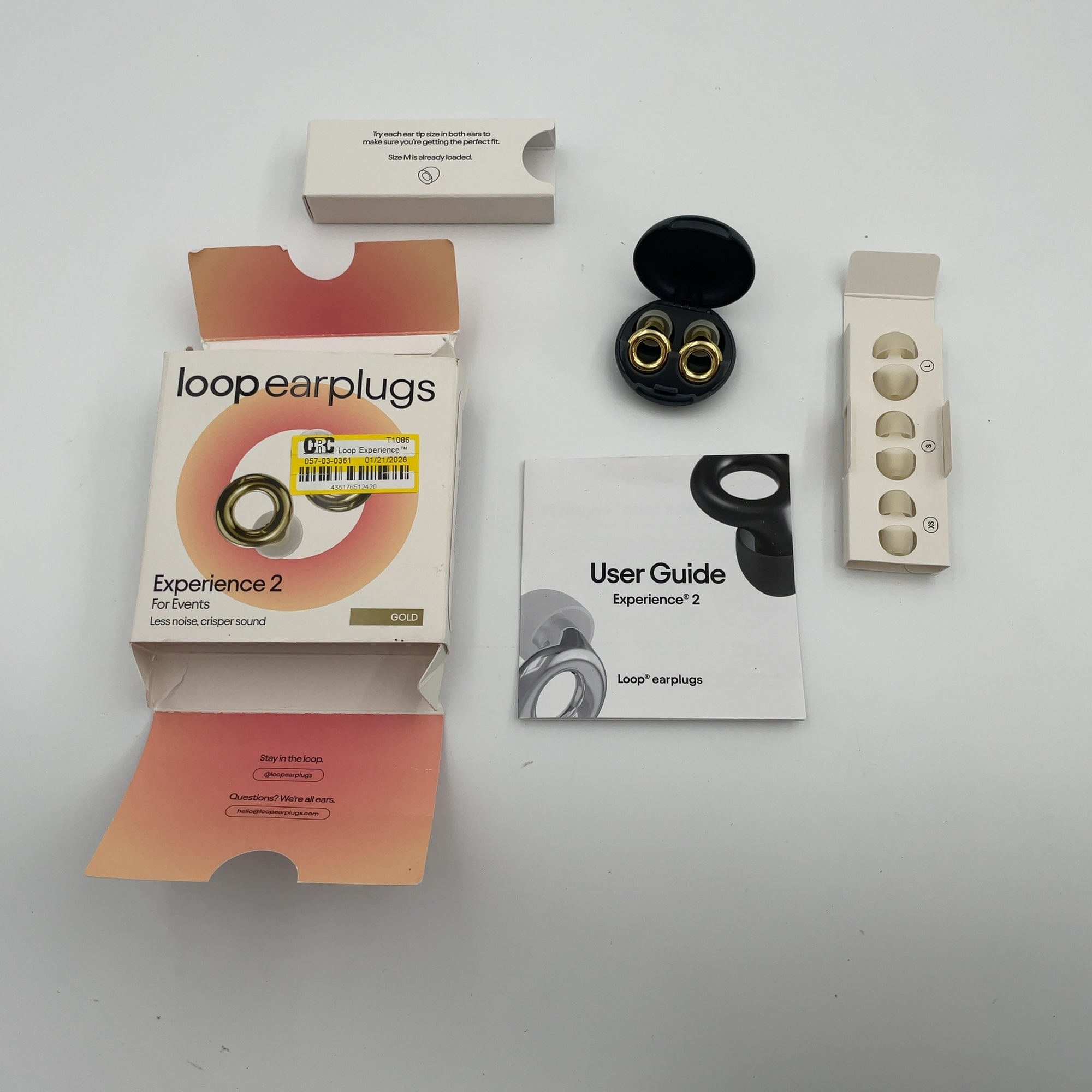 Loop Experience 2 Earplugs for Live Events, Concerts, Festivals and Nights Out - Gold