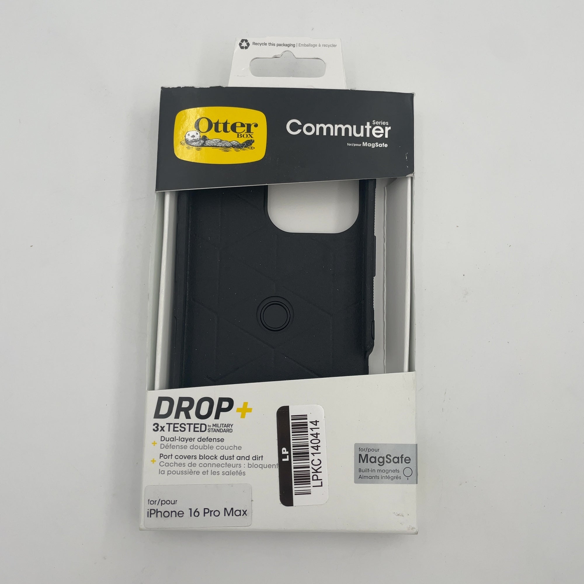 Otterbox Iphone 16 Pro Max Commuter Series Case With Magsafe - Black: Plastic, Solid Pattern