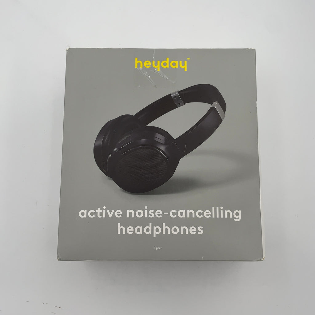 Active Noise Cancelling Bluetooth Wireless Over-Ear Headphones - Heyday Black: Built-In Mic, Detachable Cable