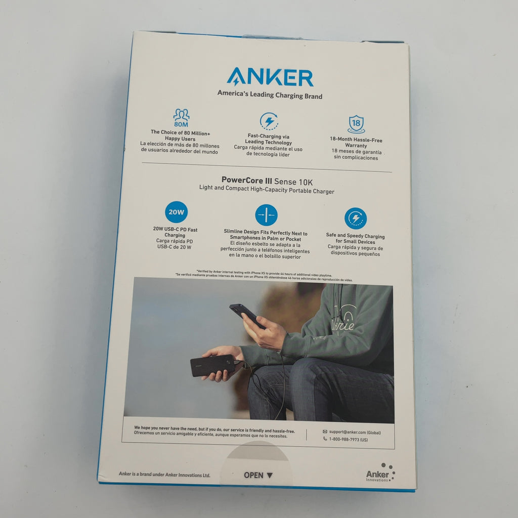 Anker Powercore Iii Sense (20W) 10000Mah: Quick & Smart Charging, Usb-C, Dual Output