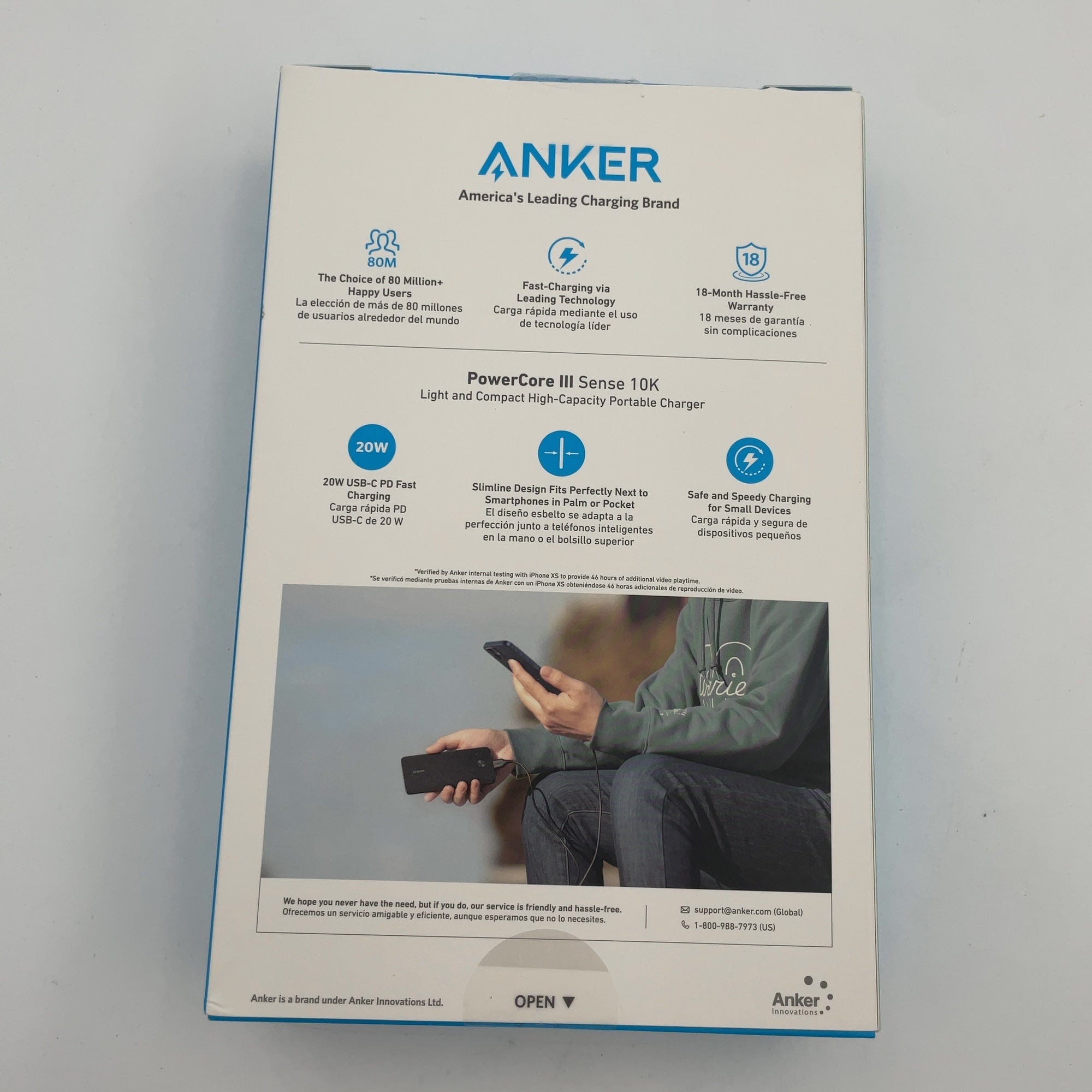 Anker Powercore Iii Sense (20W) 10000Mah: Quick & Smart Charging, Usb-C, Dual Output