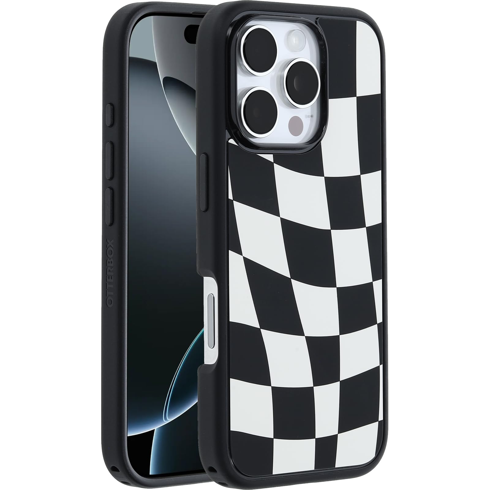OtterBox iPhone 16 Pro Symmetry Series Case with MagSafe - Wavy Charcoal: Solid Plastic Design