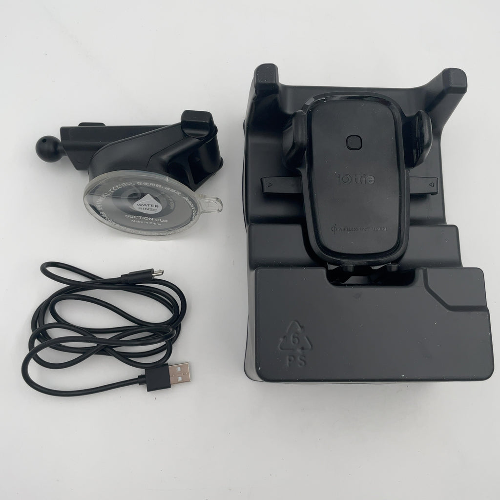 Iottie Easy One Touch Wireless 2 Car & Desk Mount With 10W Qi Wireless Charging Mount - Black: Micro Usb Cable, Car Adapter