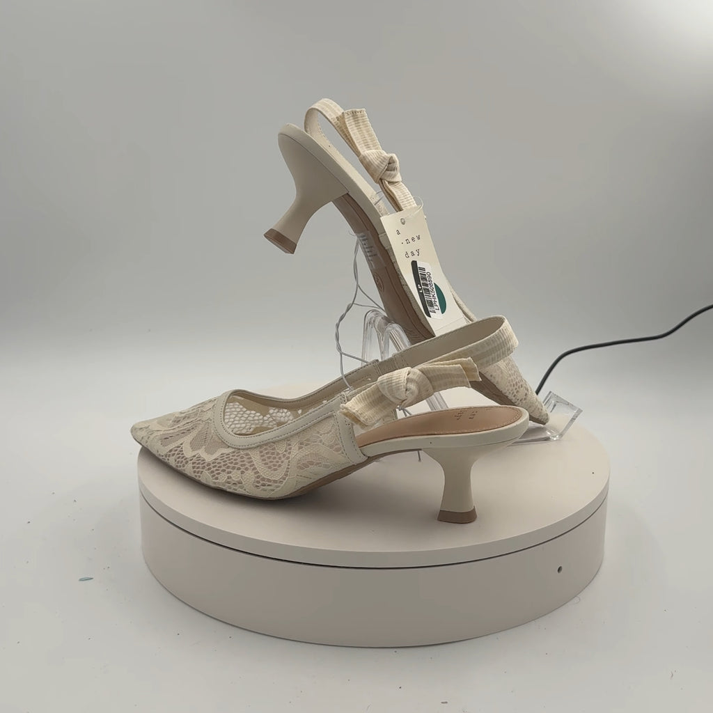 Women's Milan Slingback Pumps - A New Day Cream 9