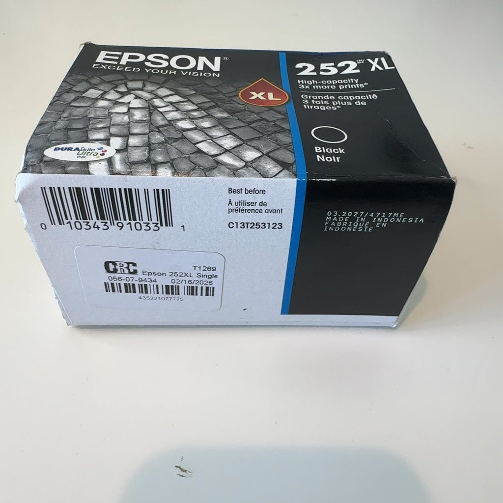 Epson 252Xl Single Ink Cartridge - Black (T252Xl120-Cp)