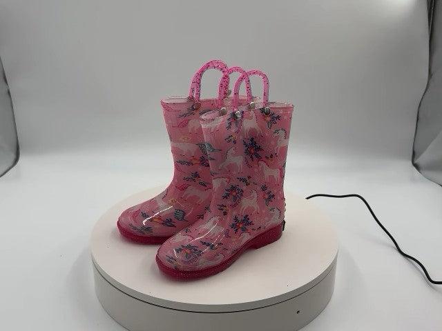 Wildkin Kids Waterproof Pull-on Rain Boots, Size 9 (Magical Unicorns)