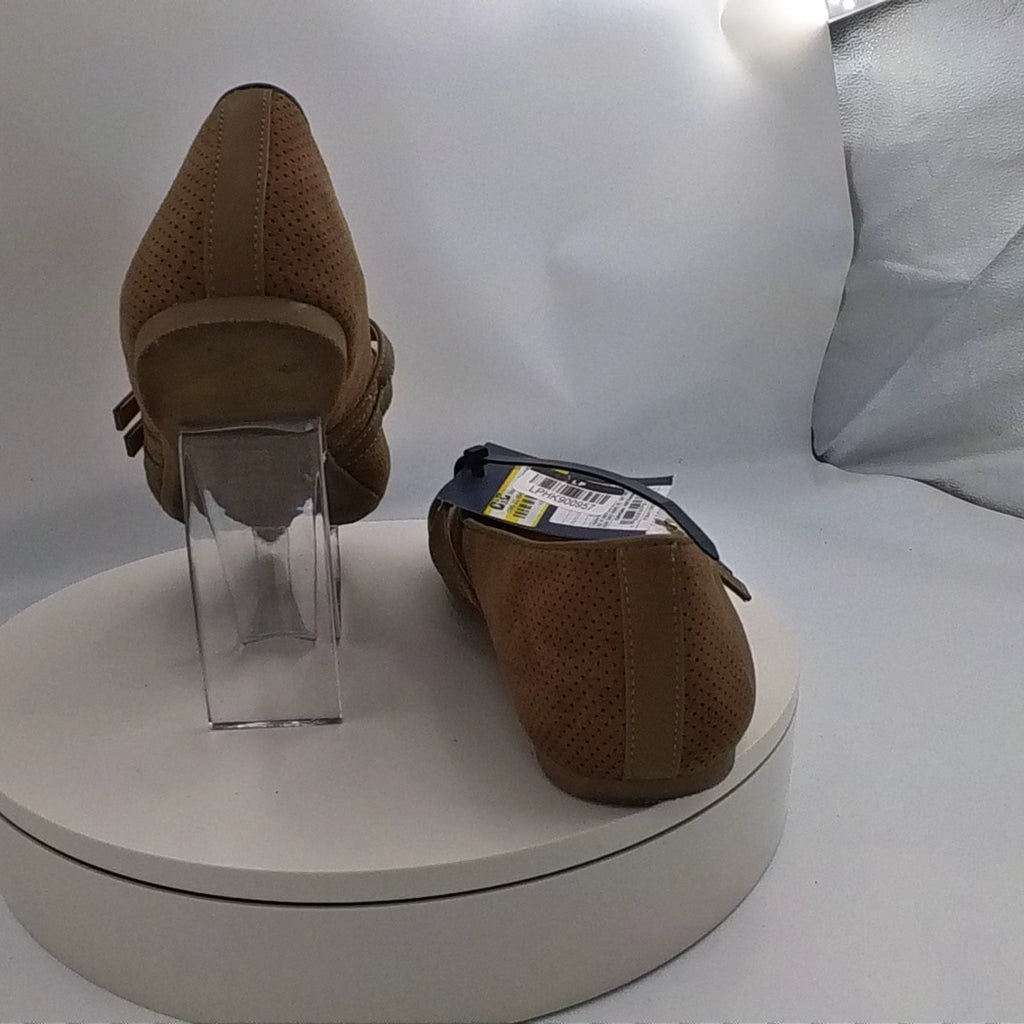 Women’s Henrietta Double Strap Mary Jane Flats With Memory Foam Insole – Universal Thread Taupe 9 - Used Fair U001