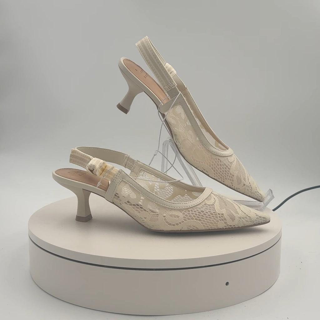 Women's Milan Slingback Pumps - A New Day Cream 7.5