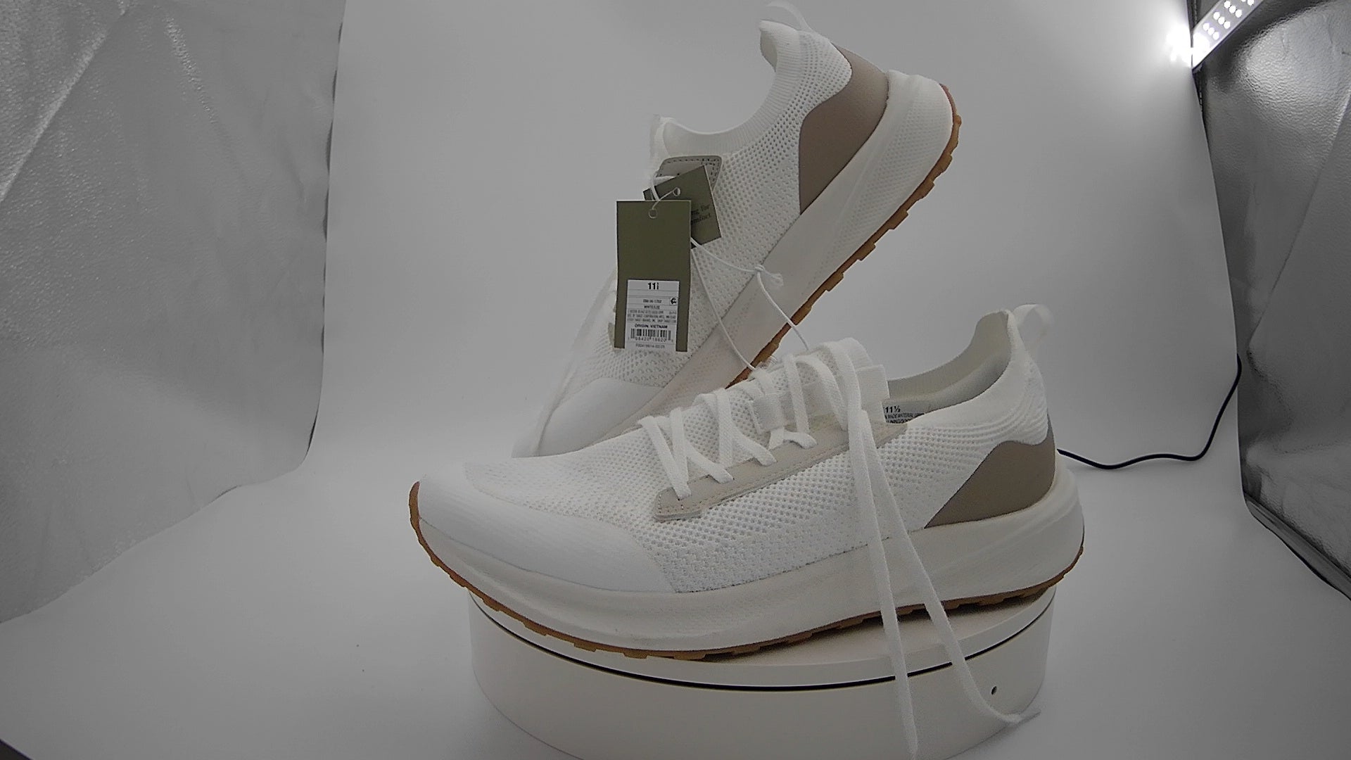Men's Lee Knit Sneakers with Memory Foam Insole - Goodfellow & Co White 11.5: Cushioned Footbed, Mesh Upper