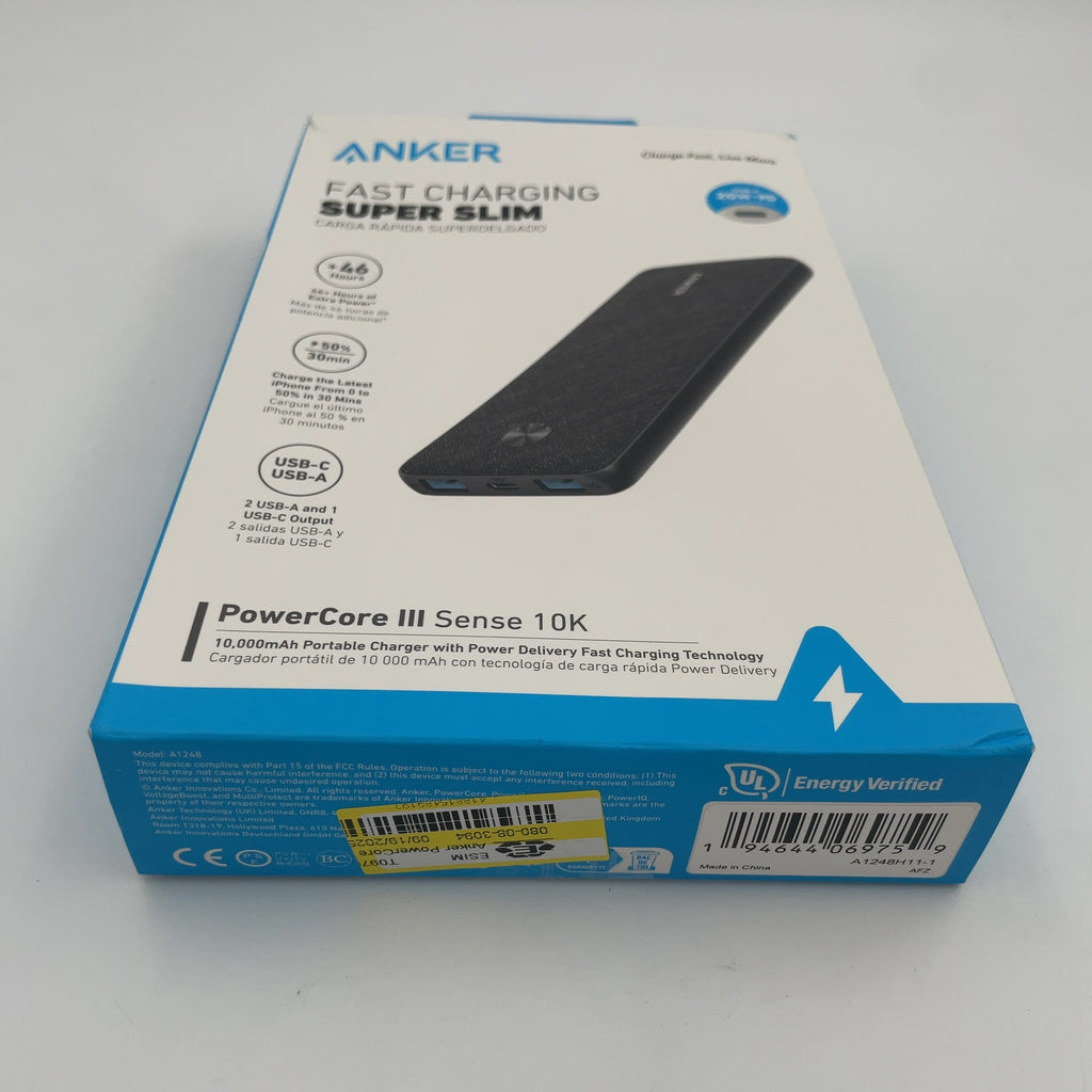 Anker Powercore Iii Sense (20W) 10000Mah: Quick & Smart Charging, Usb-C, Dual Output