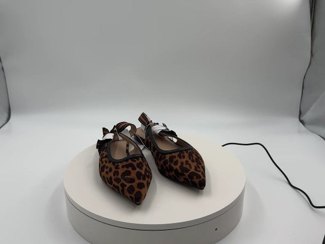 Women's London Sling Back Flats - A New Day Brown 6: Slip-On Tuxedo Style, Cushioned Insole, Pointed Toe, Textured Outsole