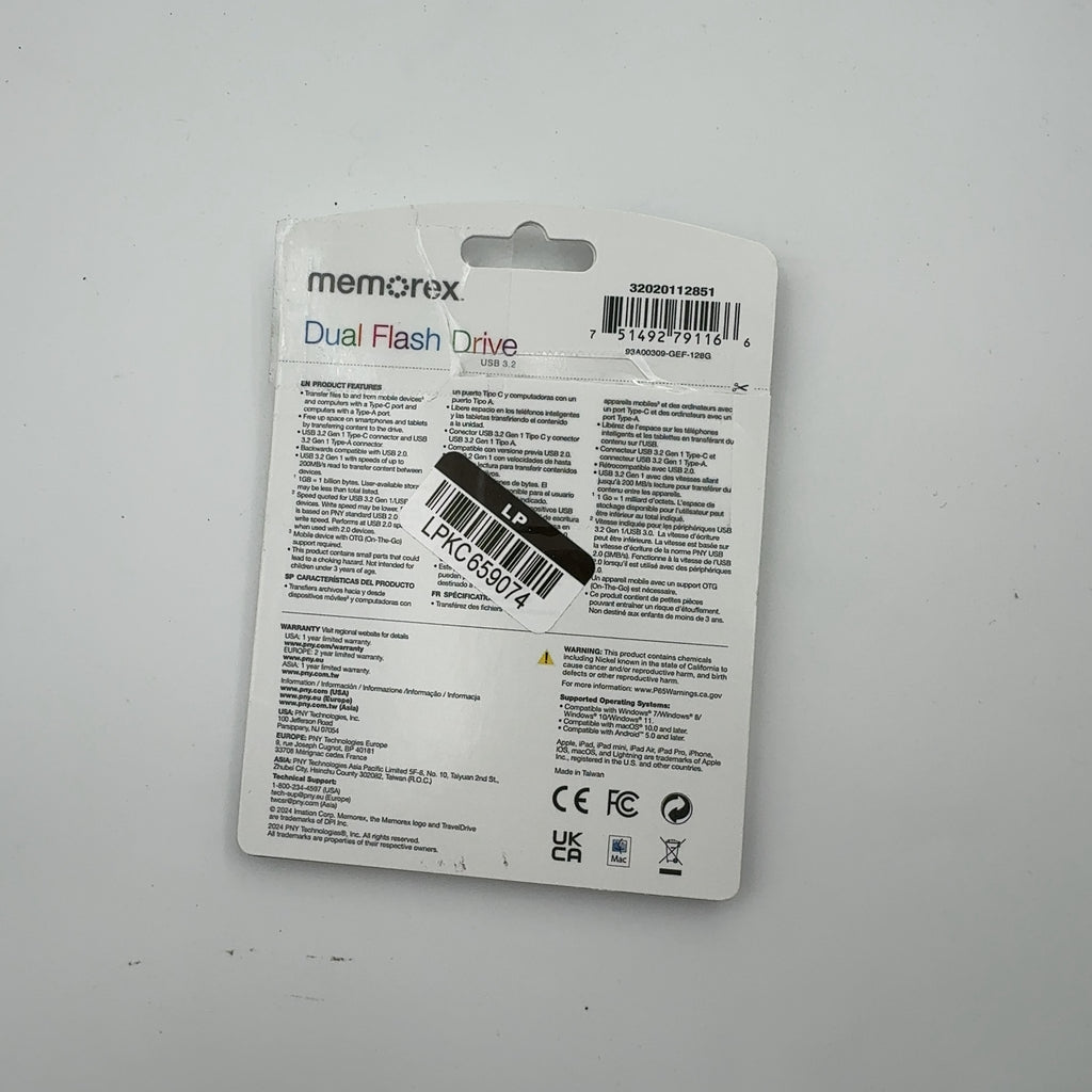 Memorex 128Gb Usb 3.2 Type-C Otg Flash Drive: Usb Memory Stick - Black