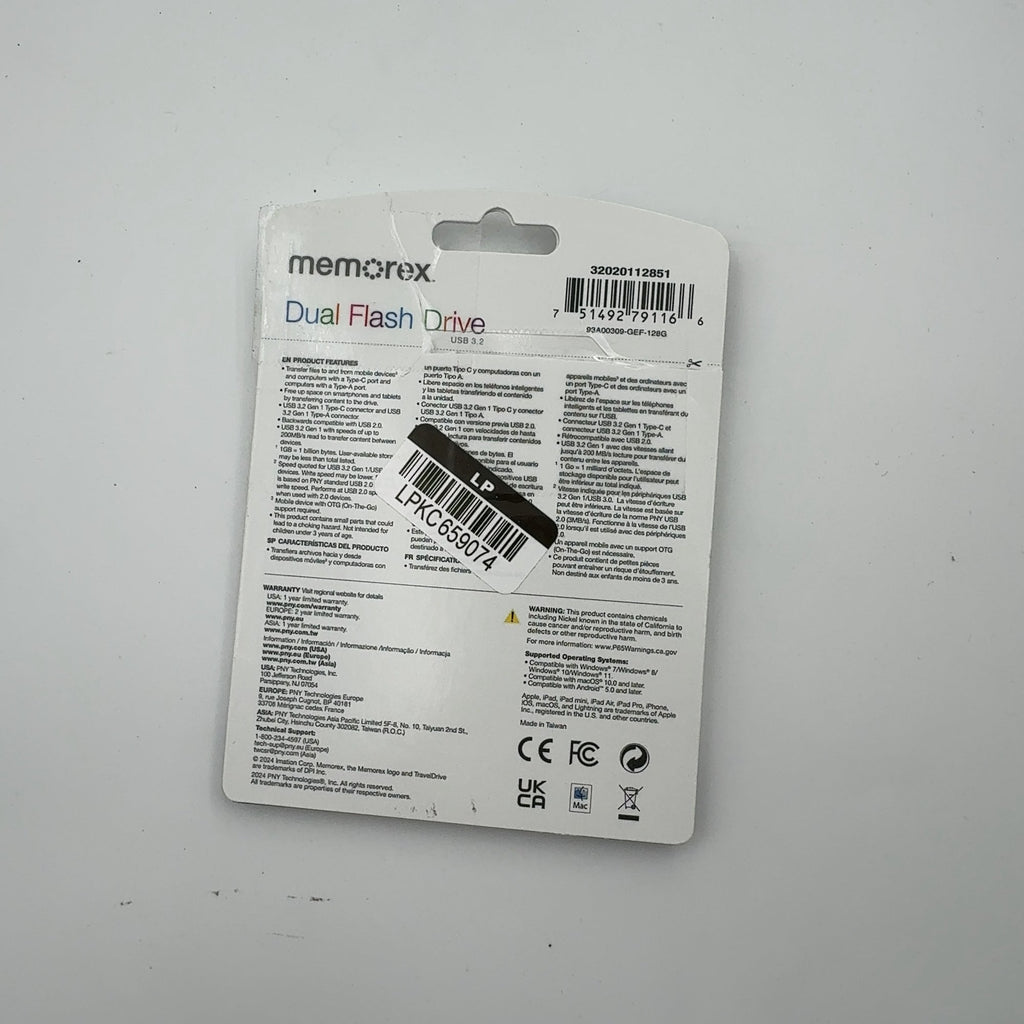 Memorex 128Gb Usb 3.2 Type-C Otg Flash Drive: Usb Memory Stick - Black