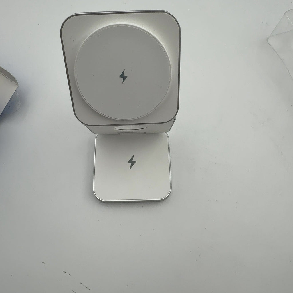 Just Wireless 3-In-1 Magnetic Collapsible Wireless Charger - White: Usb-C, 15W Output, Magsafe Compatible