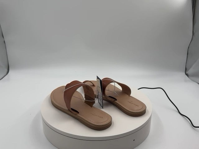 Women's Juno Toe Ring Flat Sandals - Universal Thread Cognac 6.5: Slip-On, Memory Foam Insole, Flexible Outsole