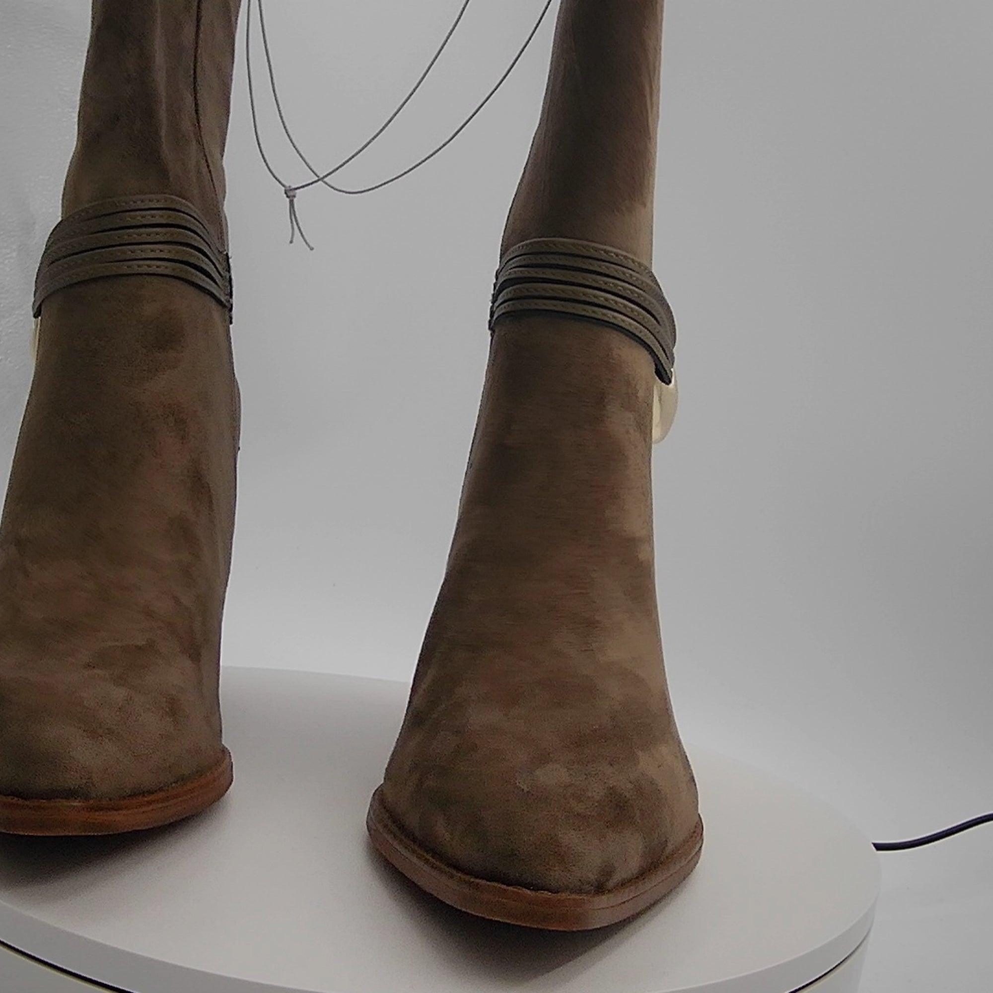Women's Rio Whip Stitch Tall Western Boots With Memory Foam Insole - Universal Thread Dark Taupe 8.5