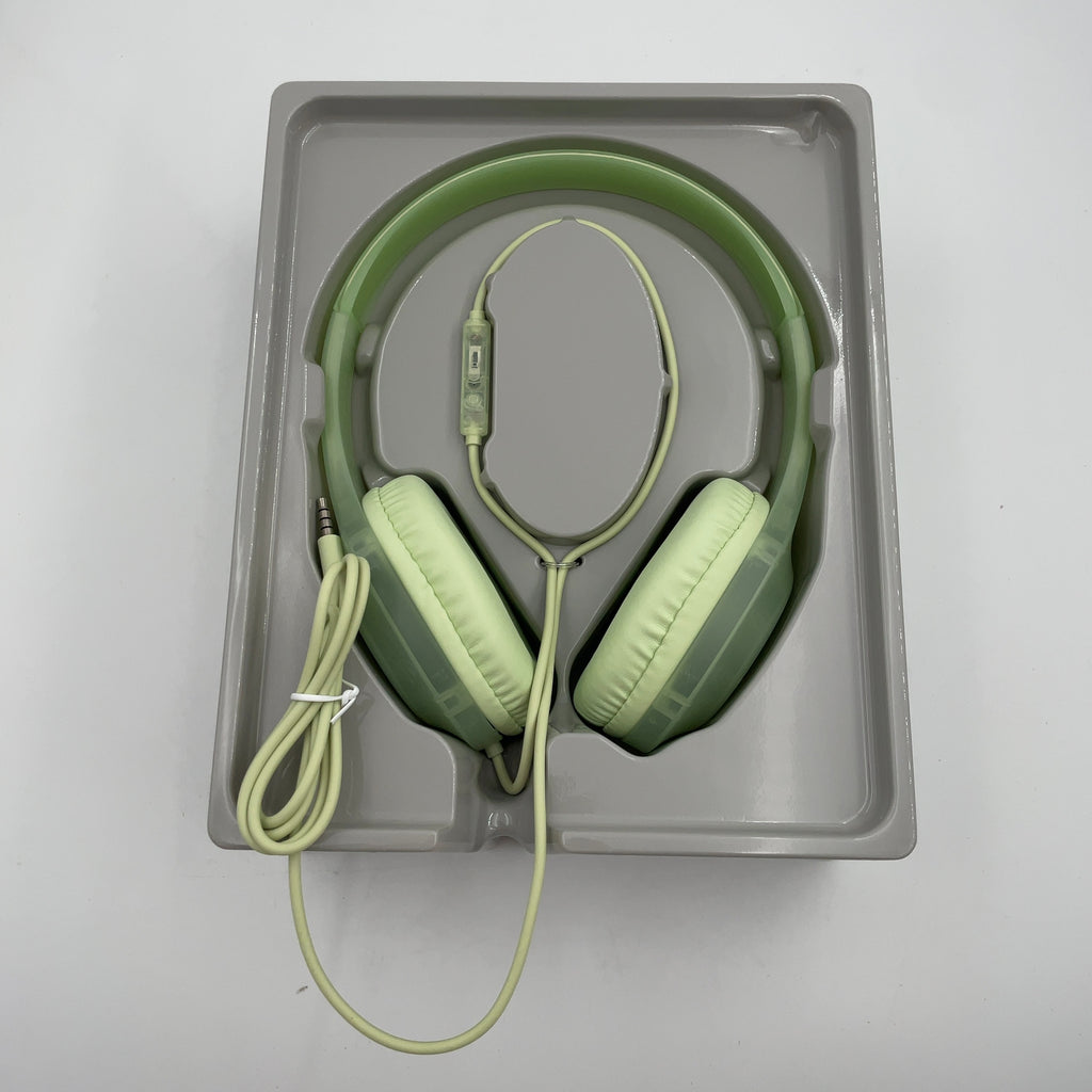 Wired On-Ear Translucent Jelly Headphones - Heyday Matcha: Built-In Microphone