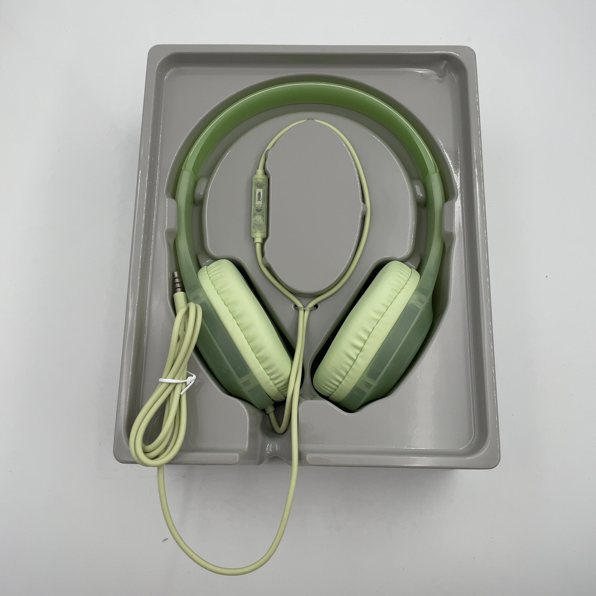 Wired On-Ear Translucent Jelly Headphones - Heyday Matcha: Built-In Microphone