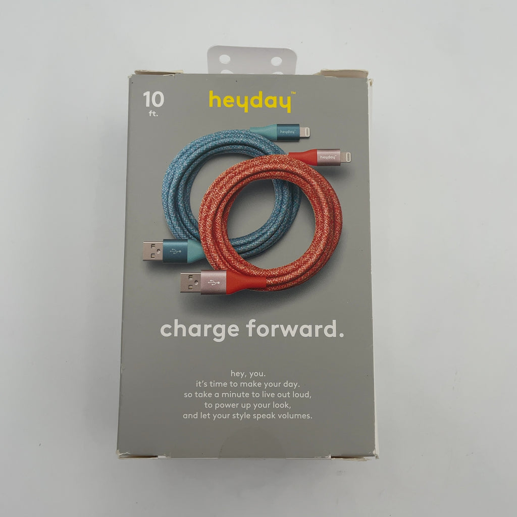 10ft USB-A to Lightning Braided Cable - 2pk - heyday Turquoise Poppy (Please be advised that sets may be missing pieces or otherwise incomplete.)