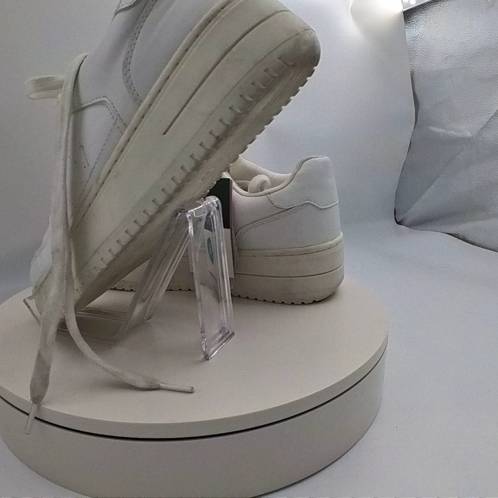 Women's Lola Lace-Up Sneakers - Wild Fable White 8: Faux Leather, Cushioned Insole, Textured Outsole, Round Toe - Used Fair U001