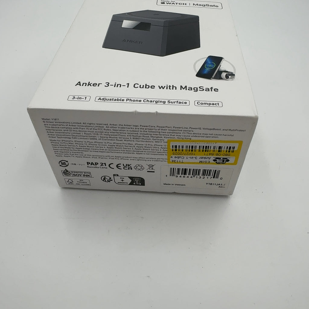 Anker 3-In-1 Cube With Magsafe - Black: Usb-C Wireless Charger For Apple Iphone