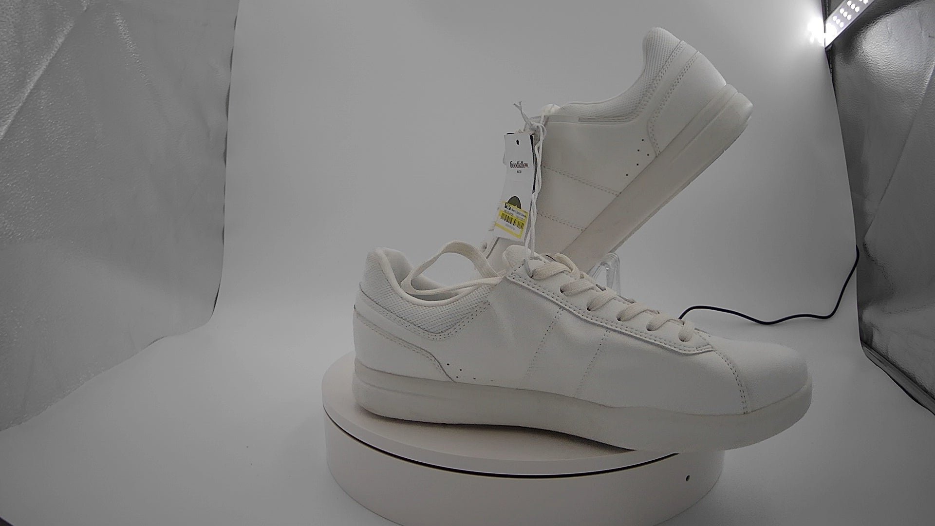 Men's Scout Sneakers - Goodfellow & Co White 13: Lace-Up, Cushioned Footbed, Mesh Construction