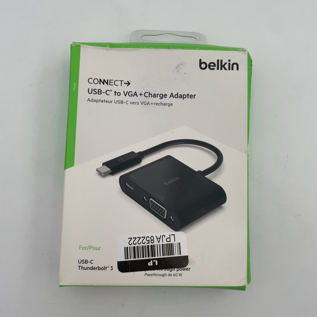 Belkin Usb-C To Vga Adapter With 60W Power Delivery: Male-To-Female Connection Adapter