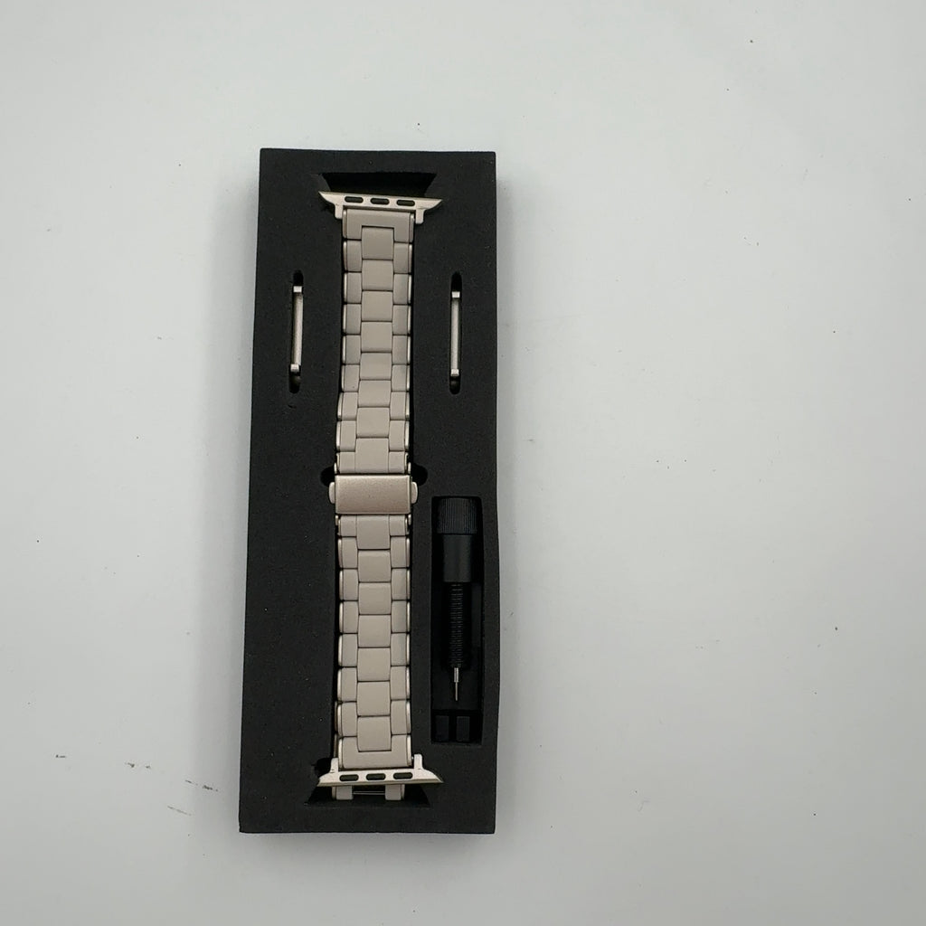 Posh Tech Orla Silicone Steel Band For Apple Watch - Beige