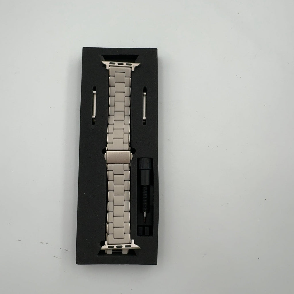 Posh Tech Orla Silicone Steel Band For Apple Watch - Beige