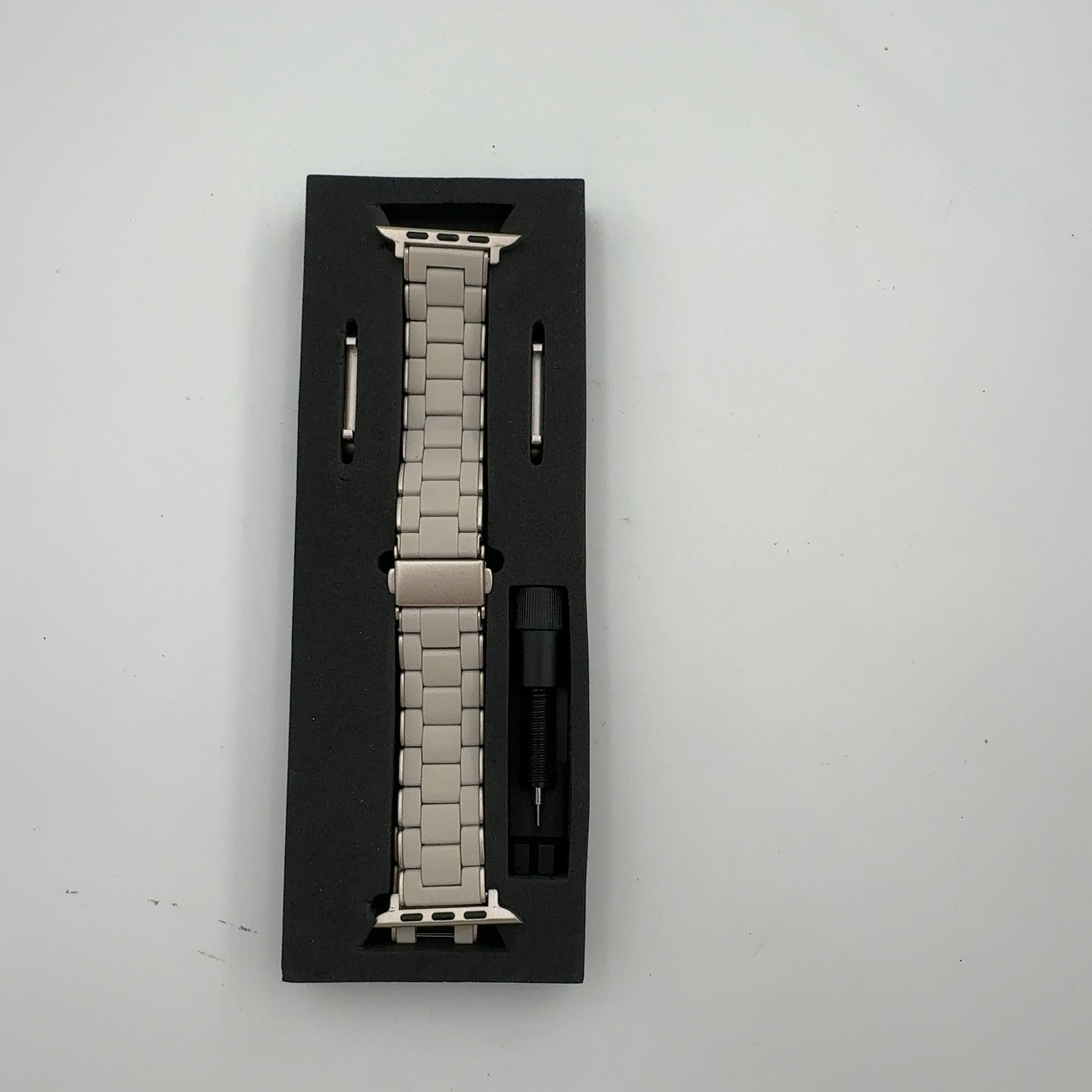 Posh Tech Orla Silicone Steel Band For Apple Watch - Beige
