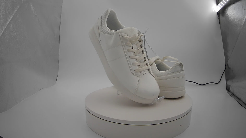 Men's Scout Sneakers - Goodfellow & Co White 13: Lace-Up, Cushioned Footbed, Mesh Construction