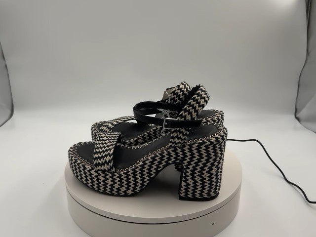Women's Madeline Woven Platform Sandal Heels with Memory Foam Insole - Universal Thread Black 8.5: Ankle Strap, Block Heel