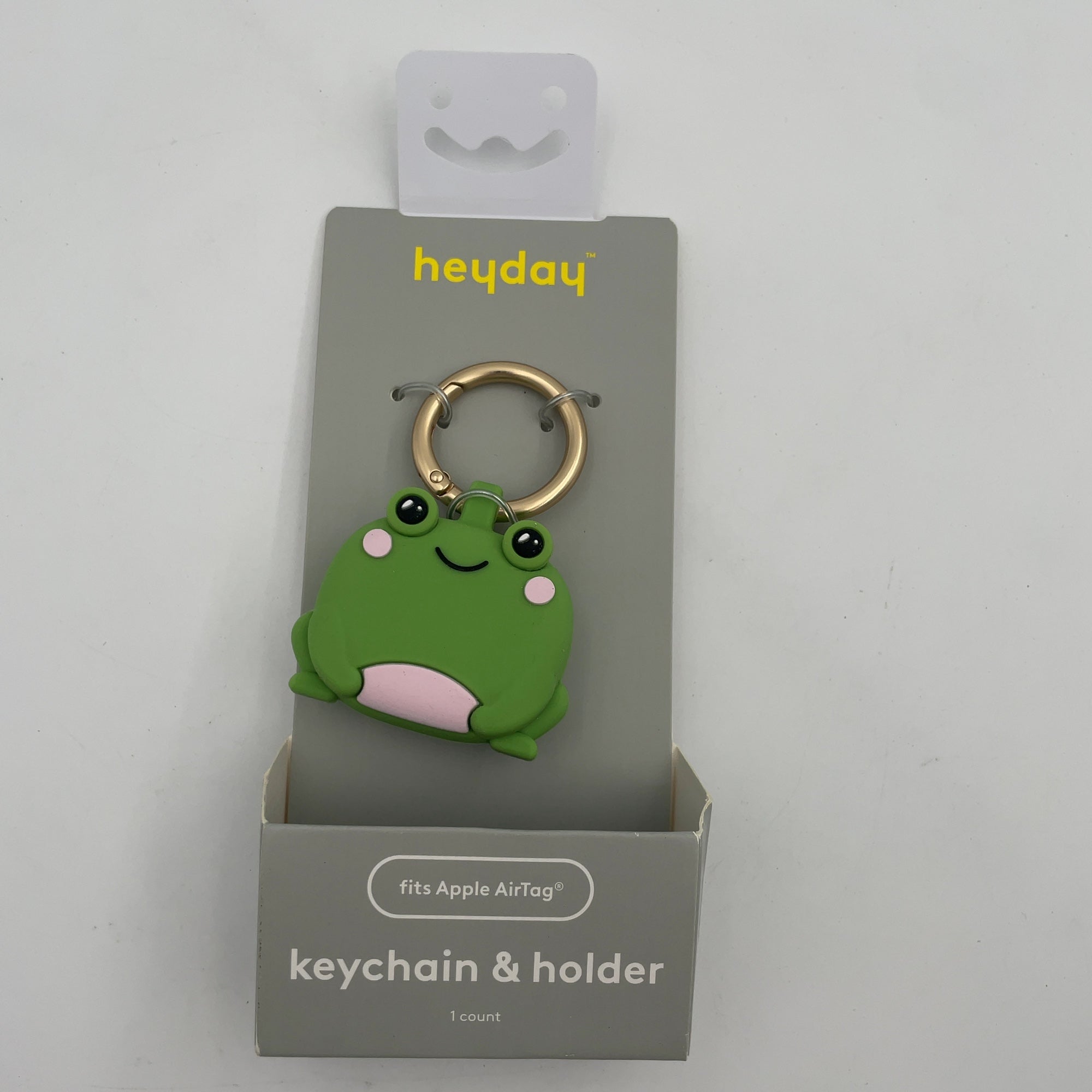 Airtag Keychain - Heyday Frog: Silicone Holder With Carabiner