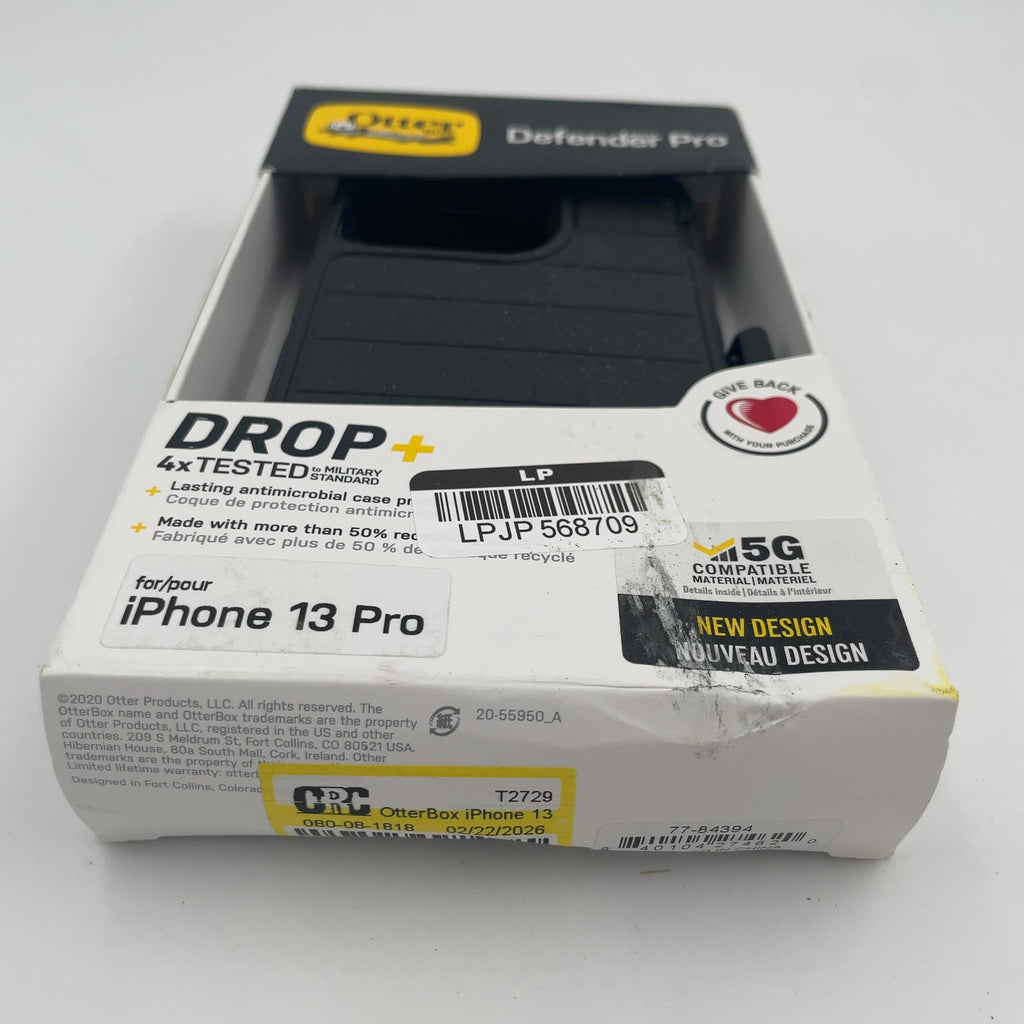 Otterbox Iphone 13 Pro Defender Series Pro Case - Black: Bump-Resistant, Solid Pattern