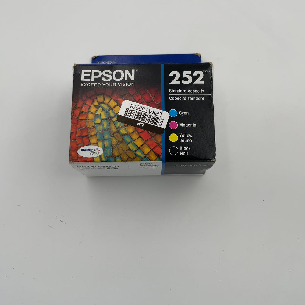 Epson 252 Black, C/M/Y 4pk Combo Ink Cartridges - Black, Cyan, Magenta, Yellow (T252120-BCS): Standard Yield, 4 Colors, Printer Ink Combo Pack (Please be advised that sets may be missing pieces or otherwise incomplete.)