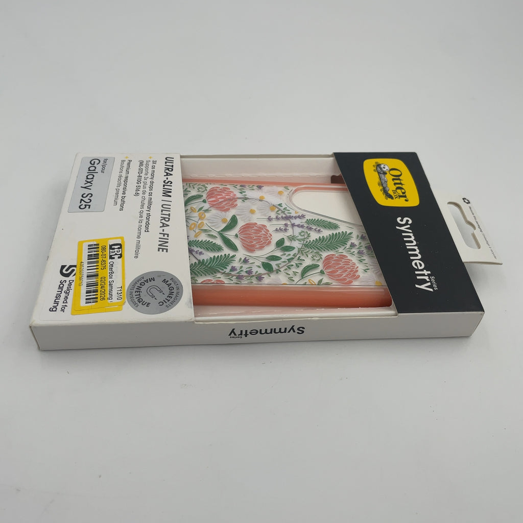 Otterbox Samsung Galaxy S25 Symmetry Series Case With Magnets - Peachy Bloom: Solid Plastic Cell Phone Cover