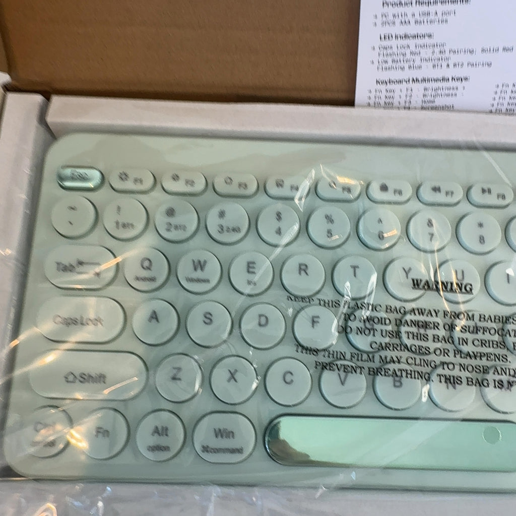 North Compact Round Key Wireless Keyboard - Mint Green