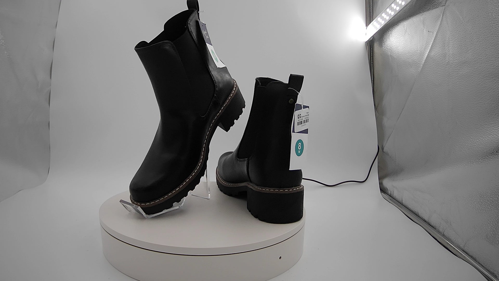 Women's Celina Ankle Chelsea Boots with Memory Foam Insole - Universal Thread Black 8.5: Ankle Height, Block Heel, Pull-On