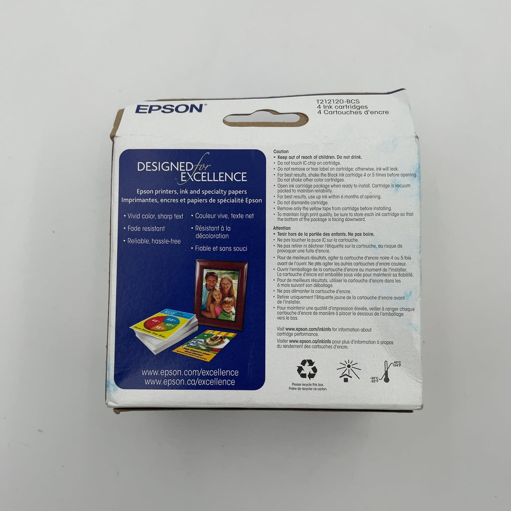 Epson 212 Black C/M/Y 4Pk Ink Cartridges - Black Cyan Magenta Yellow (T212120-Bcs): Standard Yield For Epson Printers (Please Be Advised That Sets May Be Missing Pieces Or Otherwise Incomplete.)