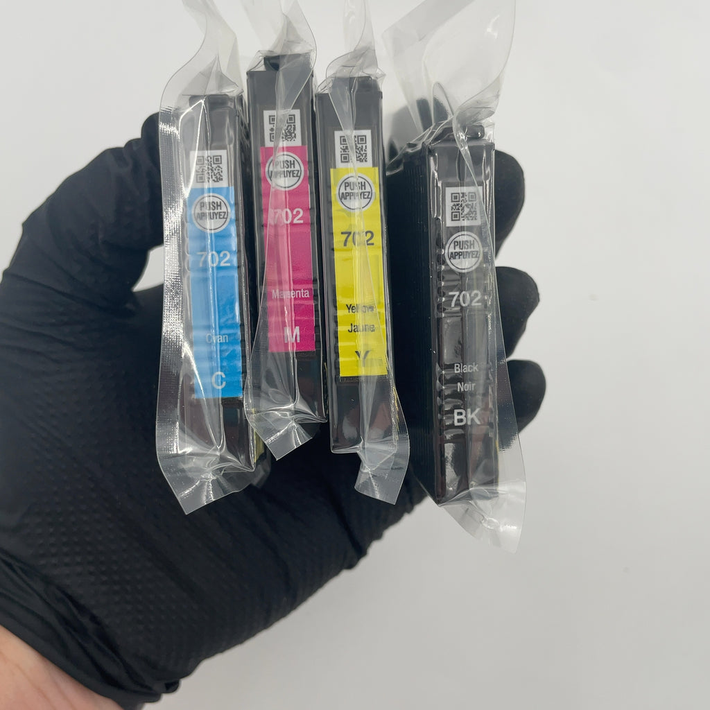 Epson 702 Black C/M/Y 4Pk Combo Ink Cartridges - Black Cyan Magenta Yellow: Standard Yield (Please Be Advised That Sets May Be Missing Pieces Or Otherwise Incomplete.)
