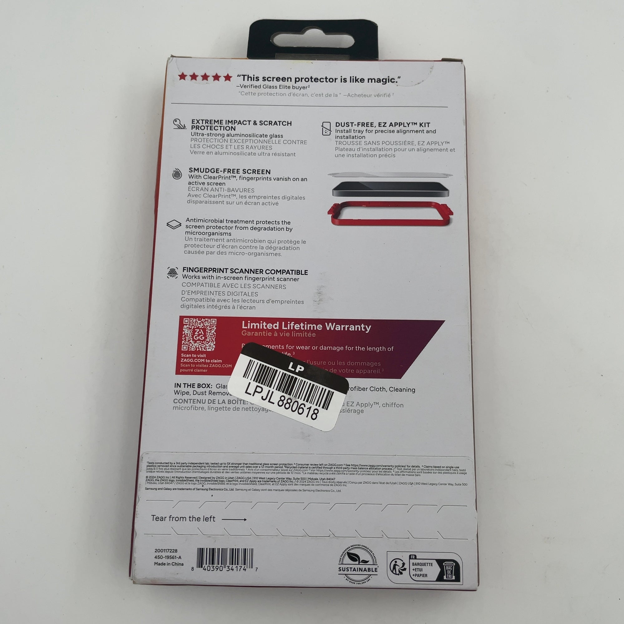 Zagg Invisibleshield Samsung Galaxy S25 Glass Elite Screen Protector