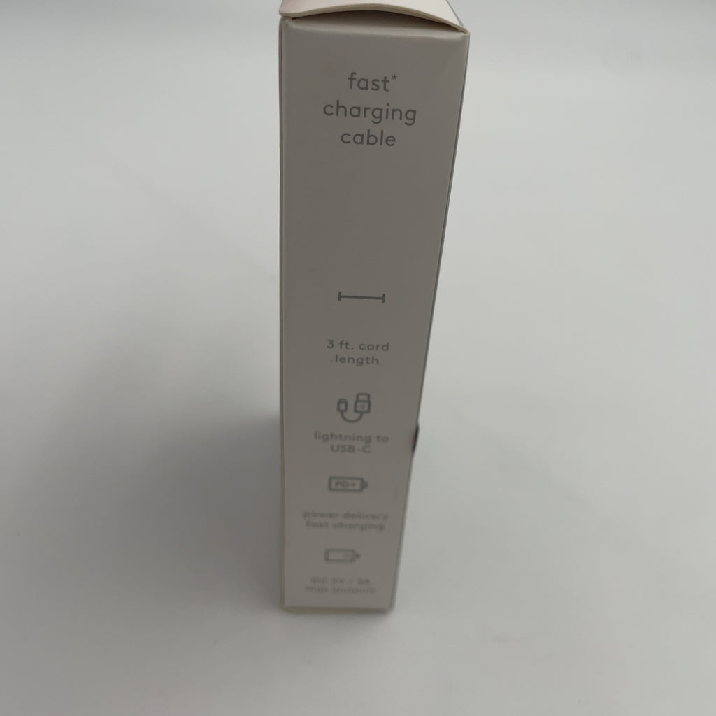 3' Lightning To Usb-C Round Cable- Heyday Light Pink: Male-To-Female Connectors