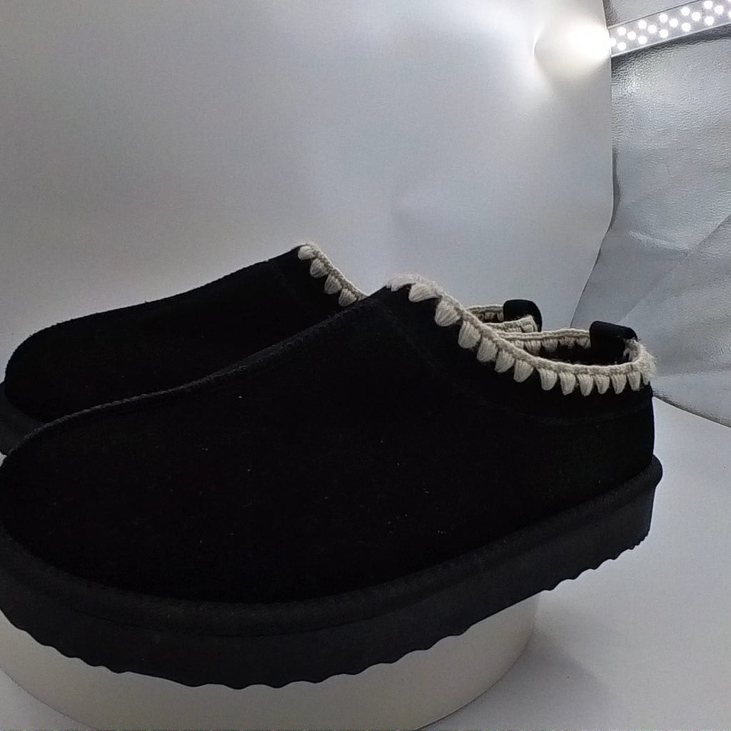 Women's Kaya Genuine Suede Clog Slippers - Auden Black 10
