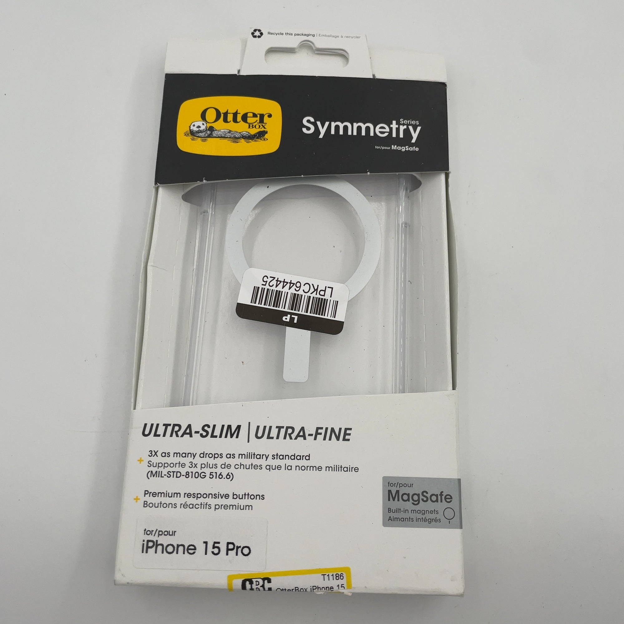 Otterbox Iphone 15 Pro Symmetry Series Clear Case With Magsafe - Clear: Polycarbonate, Solid Pattern