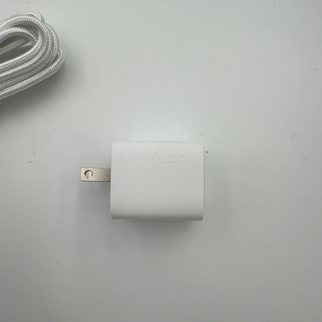 Anker 2 Port 33W Wall Charger With 6' Usb-C To Usb-C Cable - White: Quick Charge, 9V Output